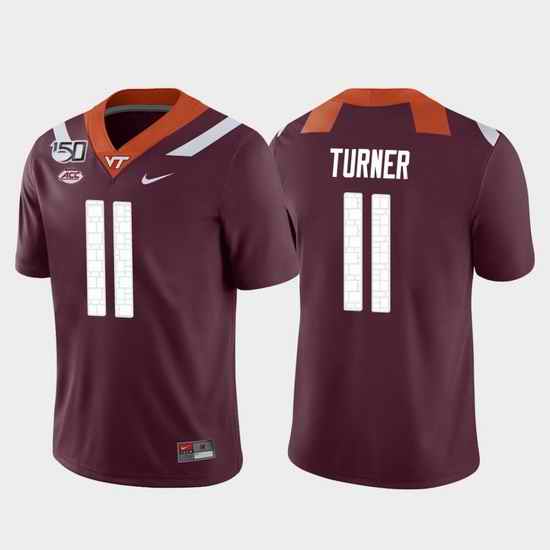 Men Virginia Tech Hokies Tre Turner 11 Maroon Game College Football Jersey